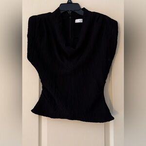 ASTR The Label Black Women's Textured Cowl Neck Top